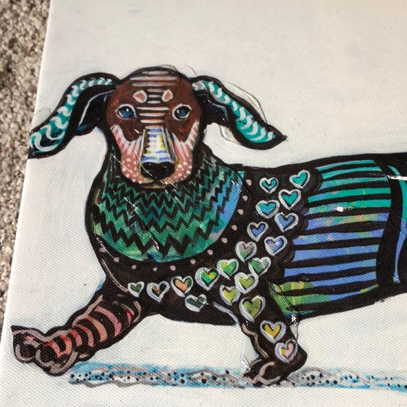 Hand painted doggie wall art 10 x 8” very cute - Picture 2 of 3